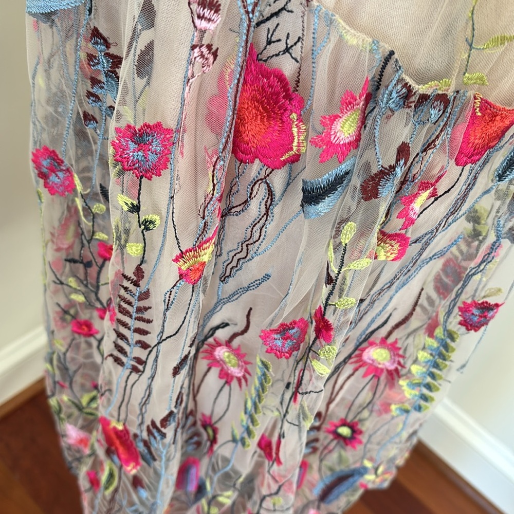Free People NWT Multi Color Sheer Mesh Dress with Under Pinning Size XSmall - Picture 5 of 6